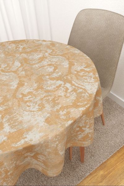 Tischdecke rund Lysel #3J Carriso in orange