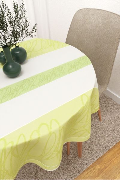 Tischdecke rund Lysel #3J Cerrito in apfelgrn