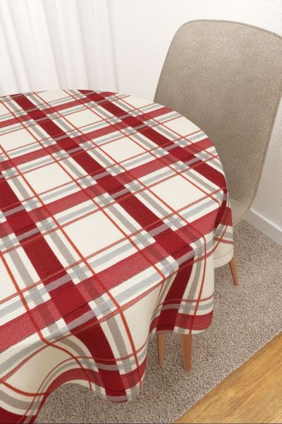 Tischdecke rund Lysel #3J Chico in rot