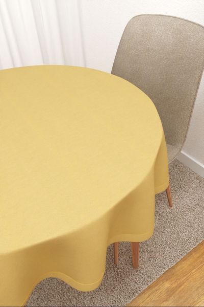 Tischdecke rund Lysel #3J Colmoa in blassgelb