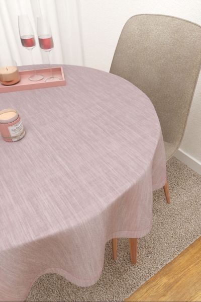 Tischdecke rund Lysel #3J Dori in Rosa