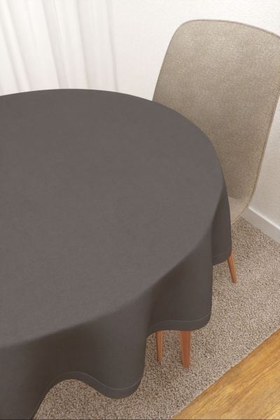 Tischdecke rund Lysel #3J Enna in mausgrau