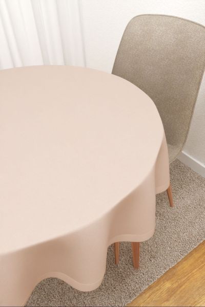 Tischdecke rund Lysel #3J Enna in zartrosa
