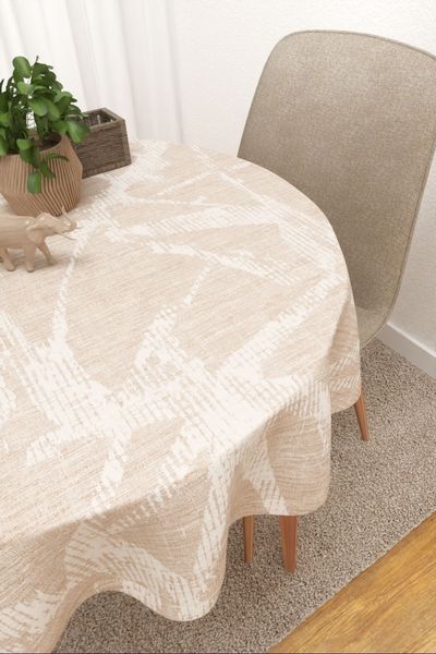 Tischdecke rund Lysel #3J Maipa in Beige