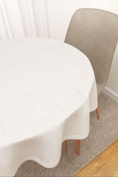 Tischdecke rund Lysel #3J Gresstra in reinwei