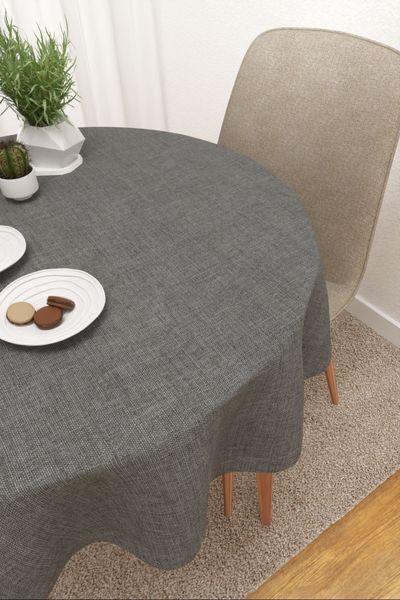 Tischdecke rund Lysel #3J Mamola in grau