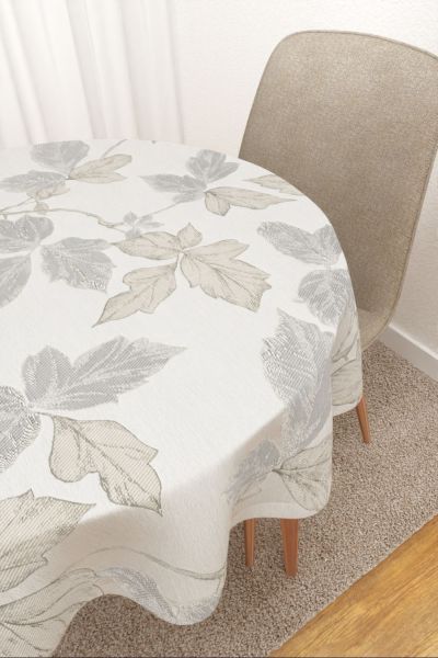Tischdecke rund Lysel #3J Manigua in graubeige