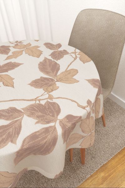 Tischdecke rund Lysel #3J Manigua in orangebraun