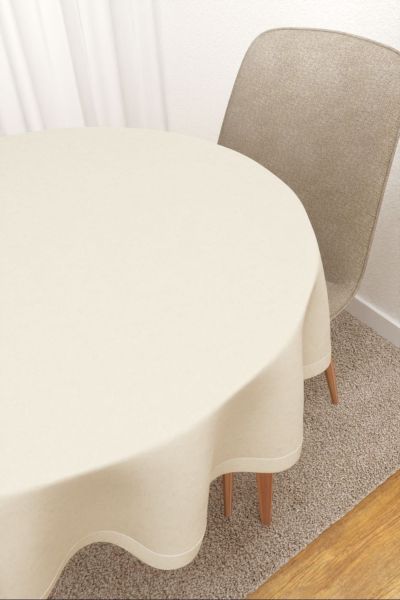 Tischdecke rund Lysel #3J Masiaca in cremewei