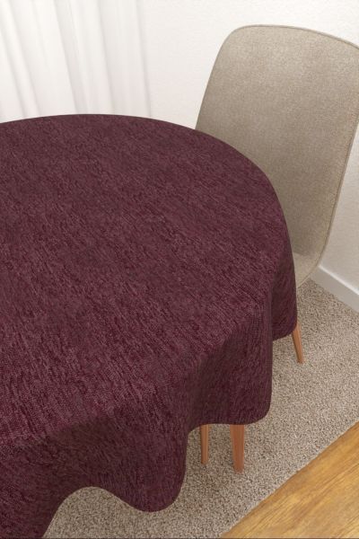 Tischdecke rund Lysel #3J Matomi in aubergine