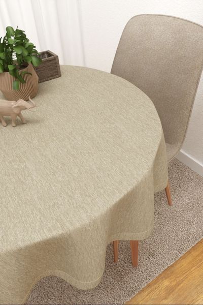 Tischdecke rund Lysel #3J Matomi in graubeige