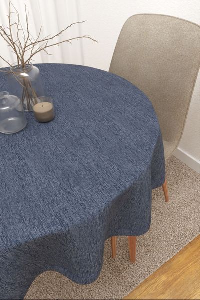 Tischdecke rund Lysel #3J Matomi in jeansblau