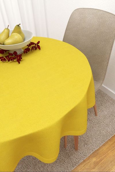 Tischdecke rund Lysel #3J Minitas in gelbgrn
