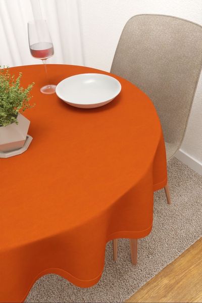 Tischdecke rund Lysel #3J Minitas in gelborange