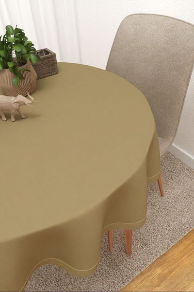 Tischdecke rund Lysel #3J Minitas in graubeige
