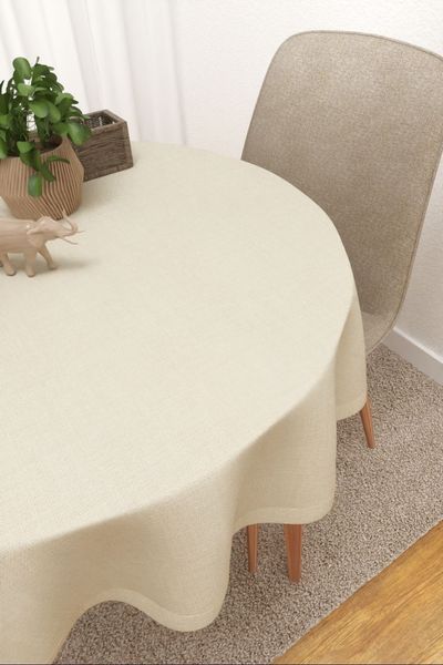 Tischdecke rund Lysel #3J Mocorito in beige