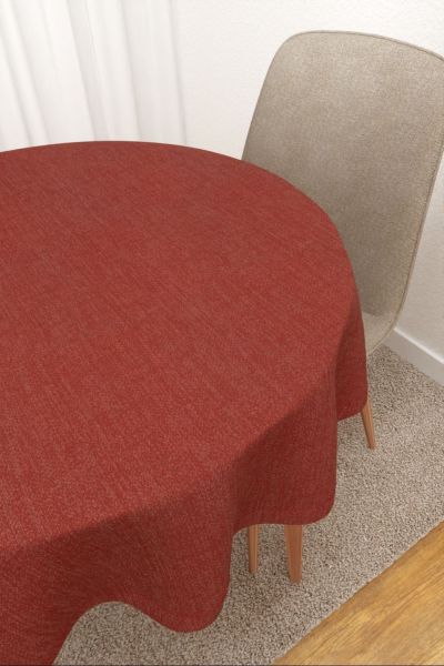 Tischdecke rund Lysel #3J Mocorito in rotorange