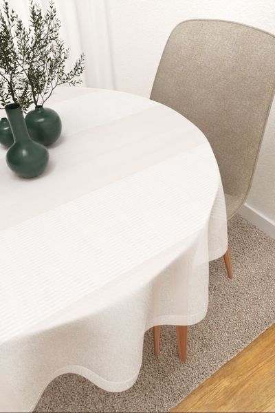 Tischdecke rund Lysel #3J Niema in Wei