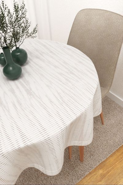 Tischdecke rund Lysel #3J Niono in Wei
