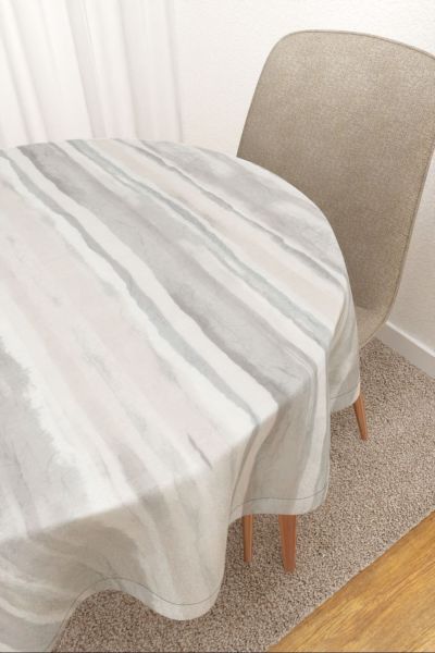 Tischdecke rund Lysel #3J Pintada in grau