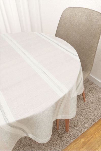 Tischdecke rund Lysel #3J Raita in kieselgrau
