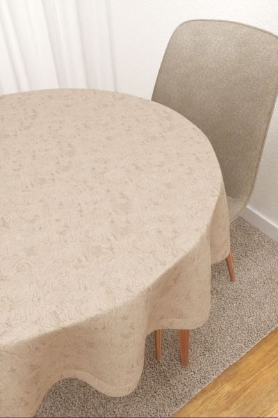 Tischdecke rund Lysel #3J Rosario in beige