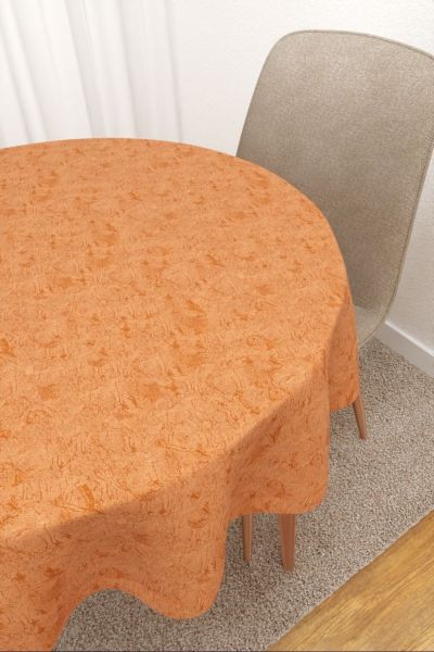 Tischdecke rund Lysel #3J Rosario in orangegelb