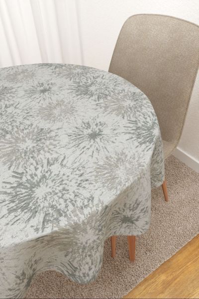 Tischdecke rund Lysel #3J Rumorosa in graubeige
