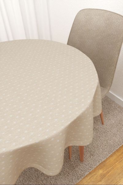 Tischdecke rund Lysel #3J Santitos in beige
