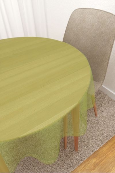 Tischdecke rund Lysel #3J Satara in apfelgrn