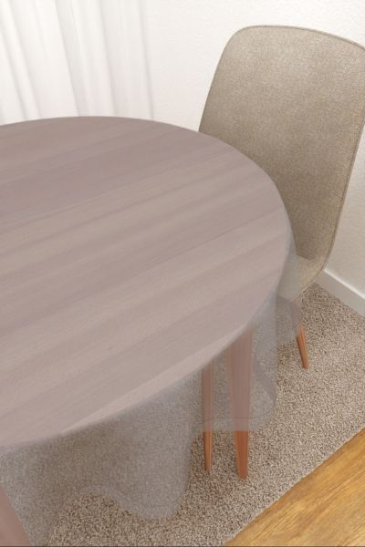Tischdecke rund Lysel #3J Satara in blaugrau