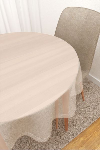 Tischdecke rund Lysel #3J Satara in cremewei