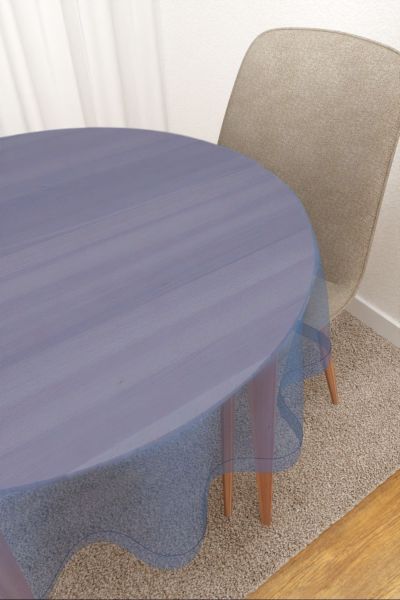 Tischdecke rund Lysel #3J Satara in enzianblau