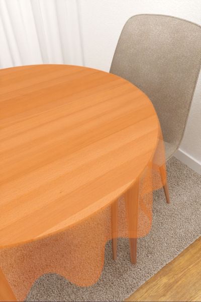 Tischdecke rund Lysel #3J Satara in orange