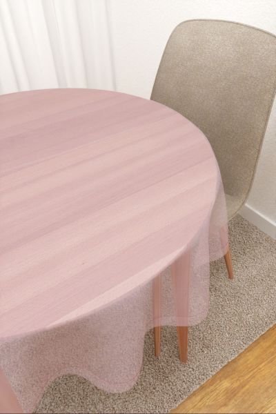 Tischdecke rund Lysel #3J Satara in pastellviolett