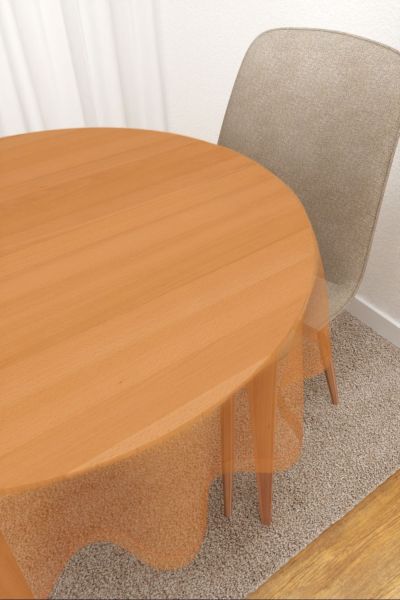 Tischdecke rund Lysel #3J Satara in rotorange