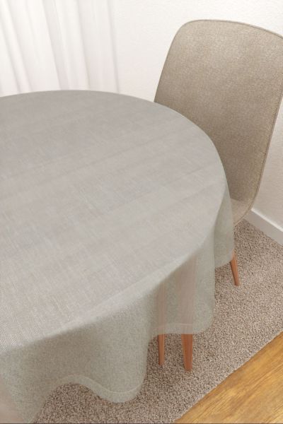 Tischdecke rund Lysel #3J Severin in graubeige