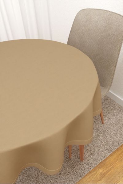 Tischdecke rund Lysel #3J Thermos in graubraun