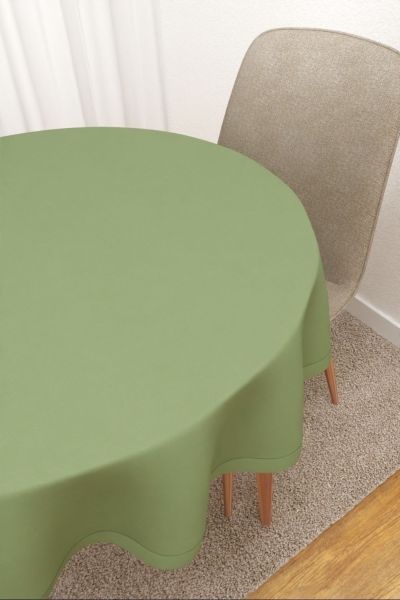 Tischdecke rund Lysel #3J Thermos in olivgrn