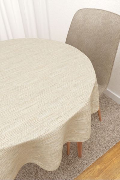 Tischdecke rund Lysel #3J Tinajera in beige