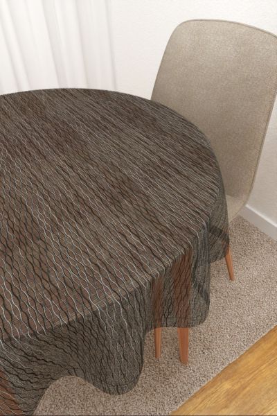 Tischdecke rund Lysel #3J Yasin in schwarz-grau