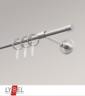 Lysel - SET Opal 160cm Trger geschlossen mit Endstcke Zylinder in Edelstahl-Optik