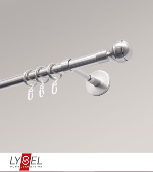 Lysel - SET Opal 160cm Trger geschlossen mit Endstcke Kugel in Edelstahl-Optik
