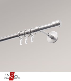 Lysel - SET Opal 160cm Trger geschlossen mit Endstcke Zylinder in Edelstahl-Optik