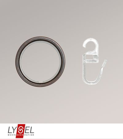Lysel - 10er SET Gardinenringe mit Gleiteinlage fr Stangen  20mm