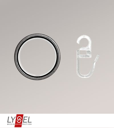 Lysel - 10er SET Gardinenringe mit Gleiteinlage fr Stangen  20mm