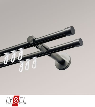 Lysel - SET Opal Innenlauf 160cm 2 Lauf Doppel-Kombitrger offen mit Endstcke Kappe in titan