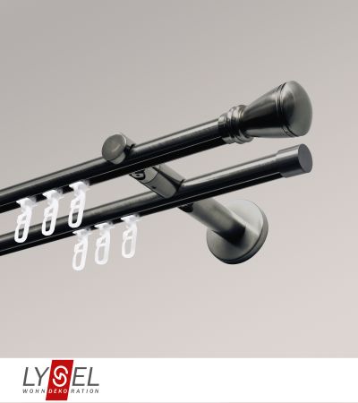 Lysel - SET Opal Innenlauf 160cm 2 Lauf Doppel-Kombitrger offen mit Endstcke Konus in titan