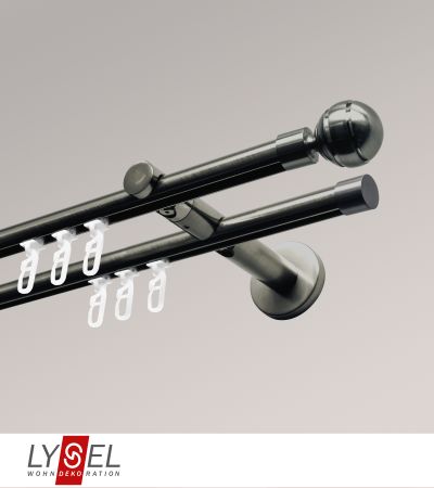 Lysel - SET Opal Innenlauf 160cm 2 Lauf Doppel-Kombitrger offen mit Endstcke Kugel in titan