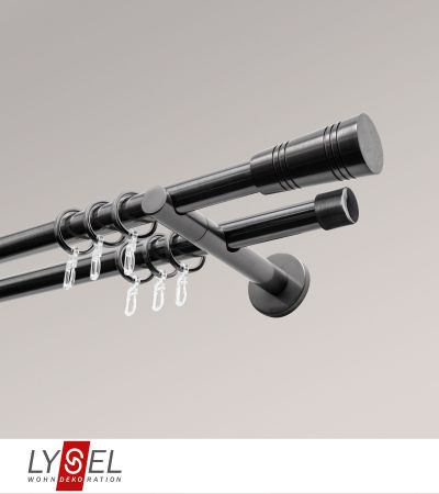 Lysel - SET Opal 640cm Doppel-Kombitrger offen 2-Lauf mit Endstcke Cone in Titan